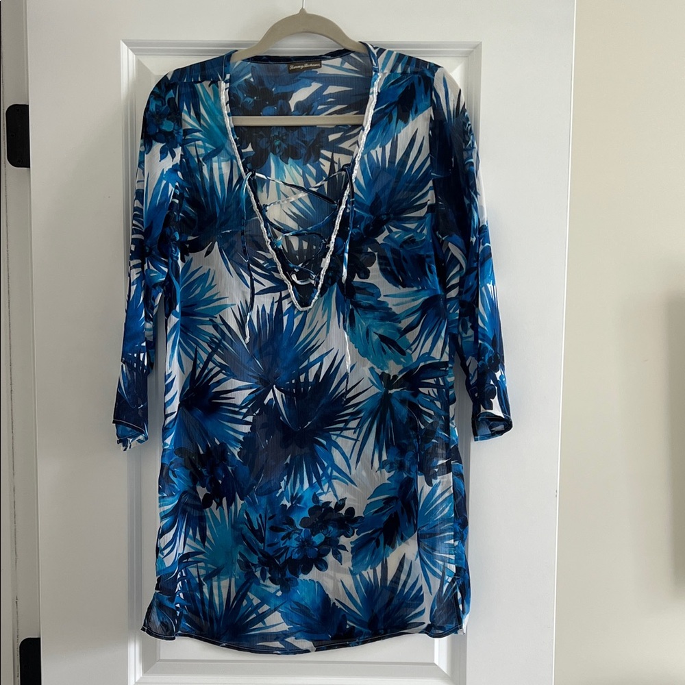 Tommy Bahama Blue Floral Swim Coverup
